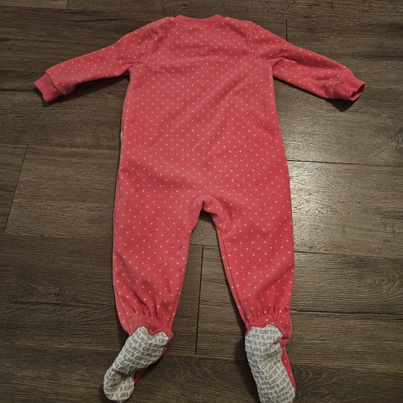 3 Pack! Three Fleece Sleepers, Carters, Baby Girl, 12 Months. - Picture 5 of 12